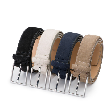 Herrengürtel Bobby aus Wildleder – 4er-Pack – 3,5cm breit