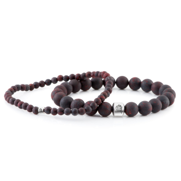 Edelstein Armband Blake - Braun - 8mm und 4mm Brekzienjaspis