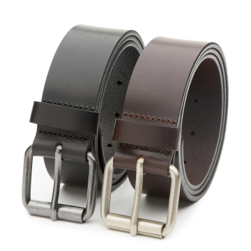 DTCH.FIT Ledergürtel für Herrenjeans Dean - 2er-Pack - Schwarz & Dunkelbraun - 4cm breit