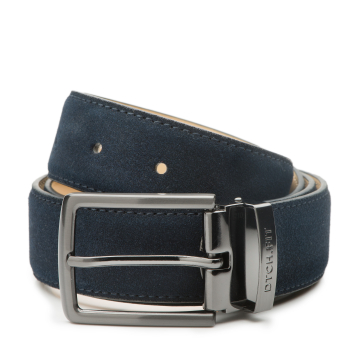 DTCH.FIT Wildledergürtel Oliver Dunkelblau - verstellbare Schnalle in Rotguss - 3,5cm breit - 105cm