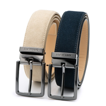 DTCH.FIT Wildledergürtel Oliver - verstellbare Schnalle in Rotguss - 2er-Pack - 3,5cm breit