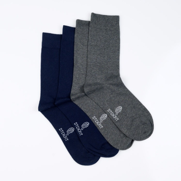 DTCH.FIT 4-pack Herrensocken Navy Blue & Dark Grey - Größe EU 41-46