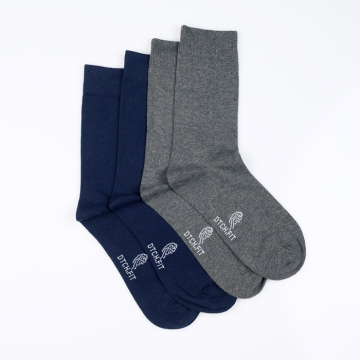 DTCH.FIT 4-pack Herrensocken Navy Blue & Dark Grey - Größe EU 41-46