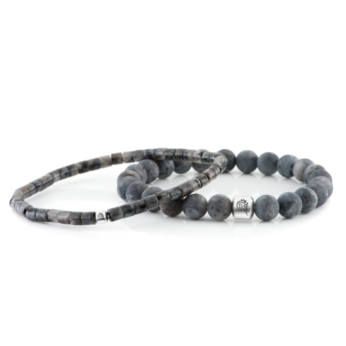 Edelstein Armband Jay - Grau - 8mm und 4mm Labradorit main product photo